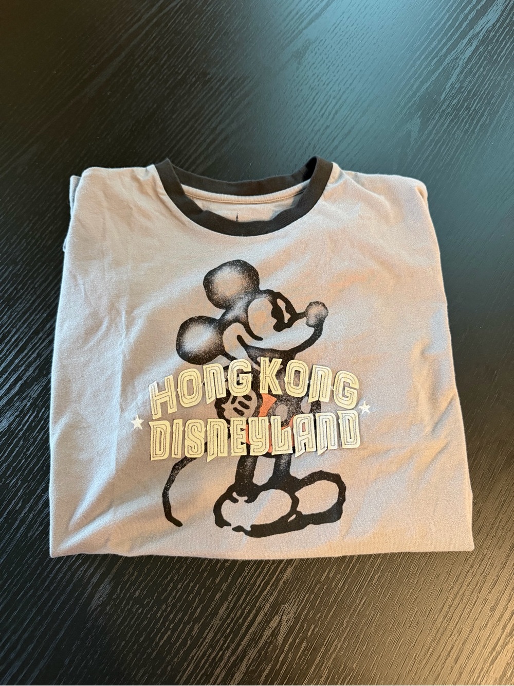 Disney Hong Kong Disneyland Mickey Graphic Tee - Light Pink & Black